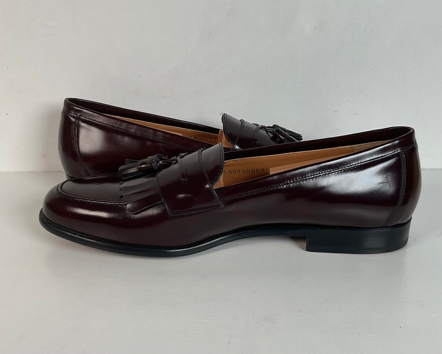 Mezlan Santander Tassel Loafer 11 M Burgundy High Shine
