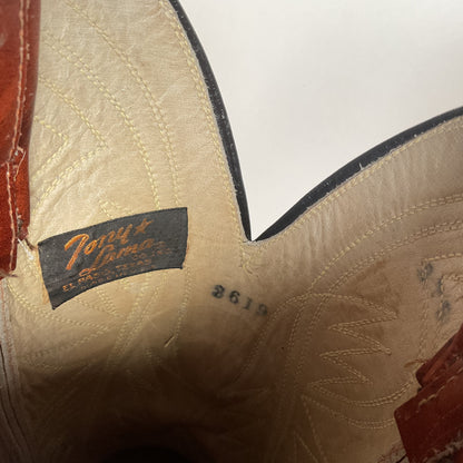Vintage Tony Lama Cowboy Boots | Chocolate Cow | Men’s 7.5 C | Women’s 8.5
