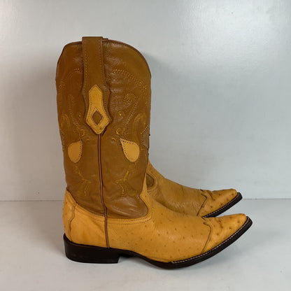 Cuadra Butterscotch Ostrich Quill Cowboy Boots US 10 Exotic