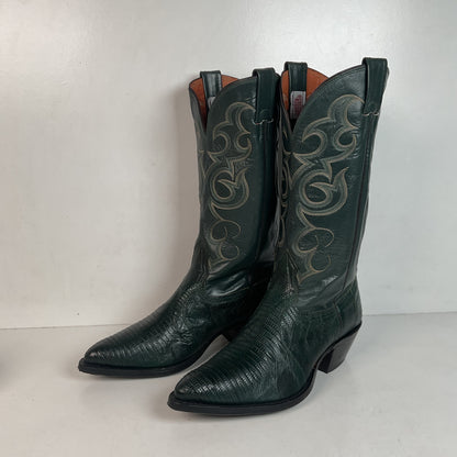 Nocona Emerald Green Teju Lizard Cowboy Boots Men’s 8.5 D | Women’s 9.5 USA Made