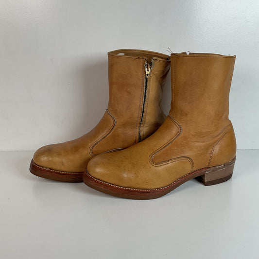 Vintage 1970s Iron Age Safety Toe Ankle Boots 9.5 EEE USA Made Campus Chunky