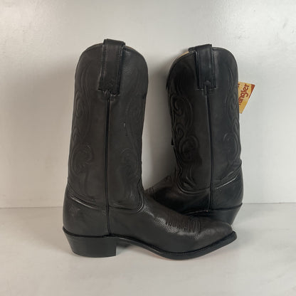 Vintage Wrangler Dark Grey Cowboy Boots 10 D Soft Tennessee Deer Skin