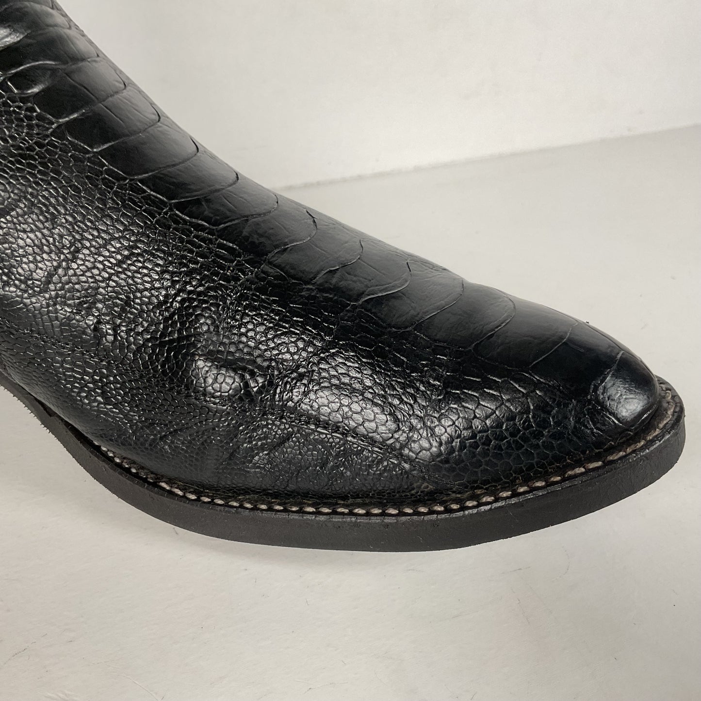 Vintage Panhandle Slim Ostrich Leg Cowboy Boots | Exotic | Black | Men’s 12 D