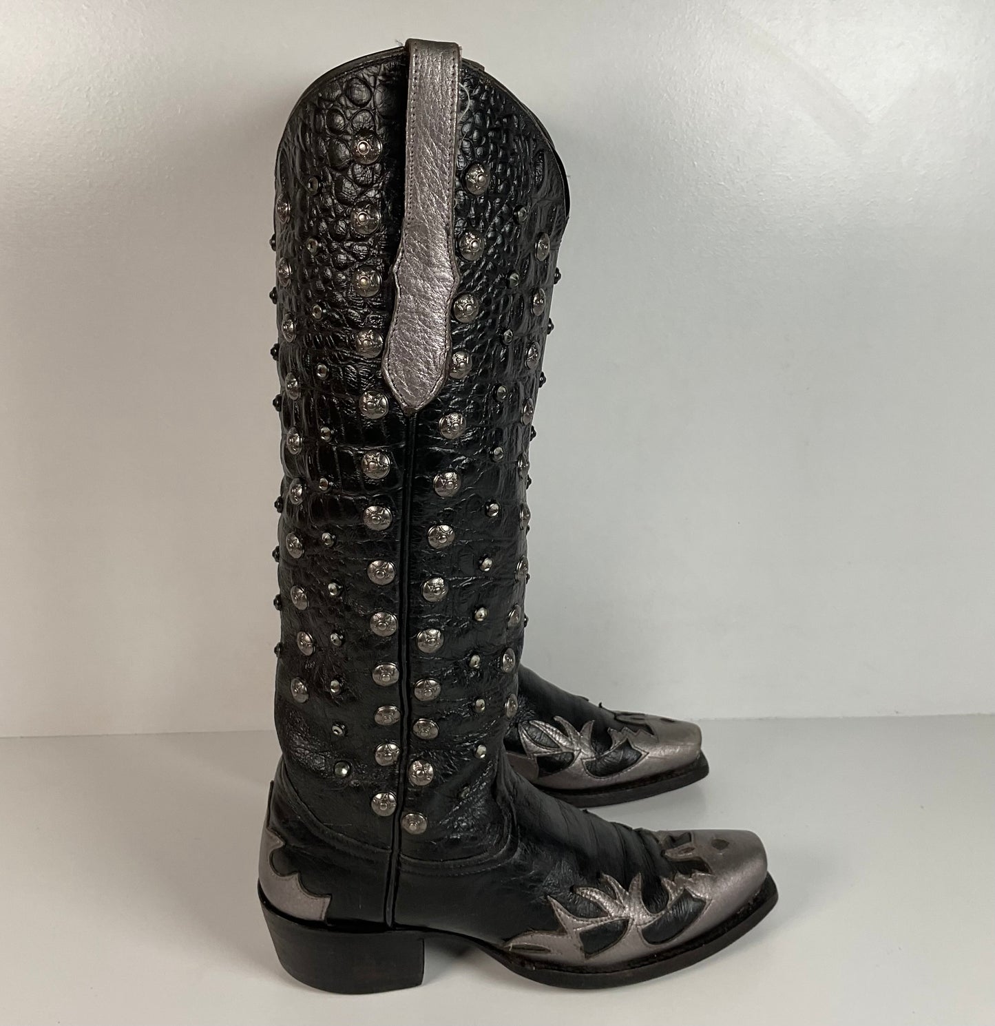 Custom Metallic Cowgirl Boots | Wingtip | Embellished | Women’s 7.5 B