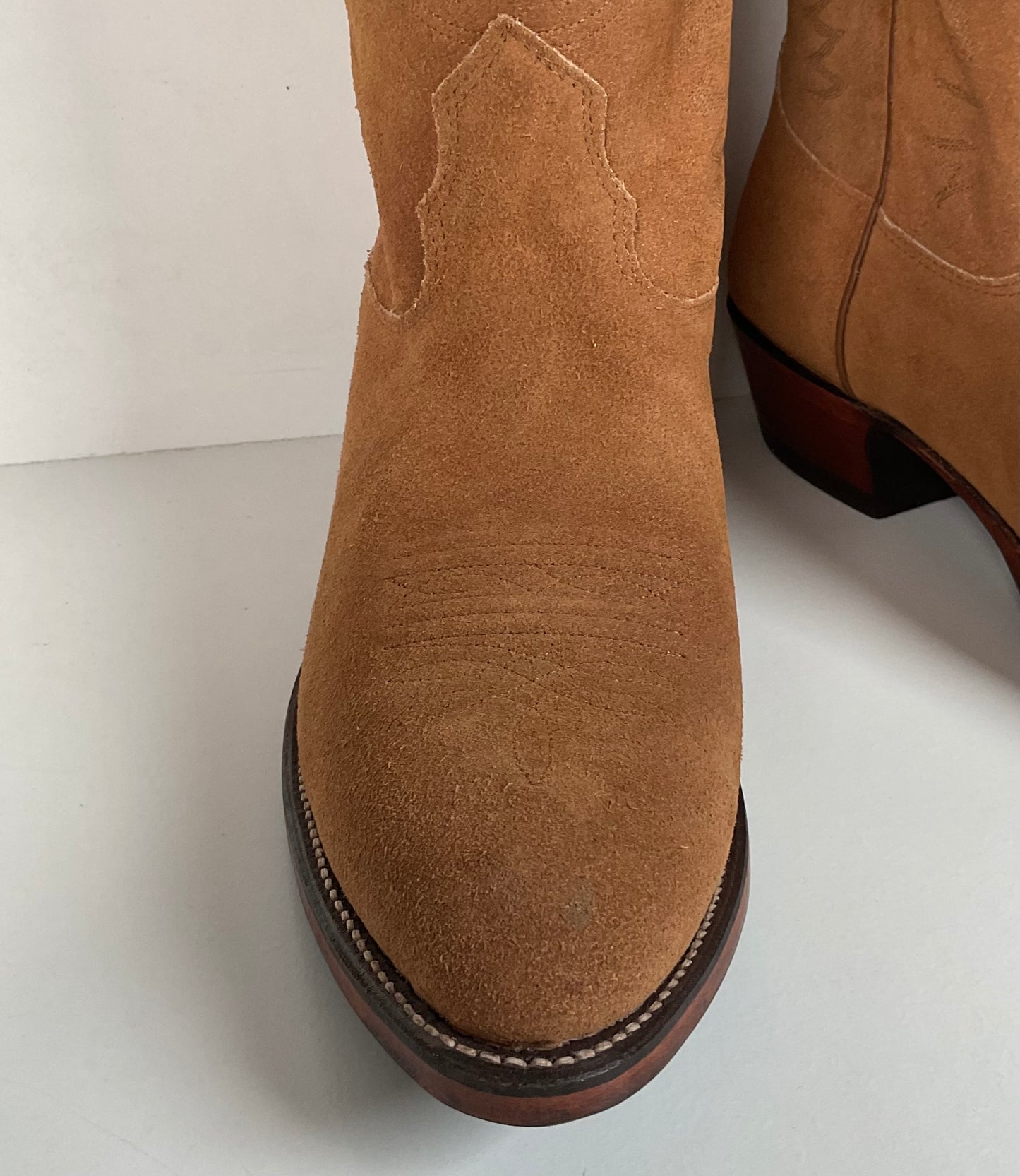 Vintage Nocona Suede Rough Out Cowboy Boots | Extra Narrow | Men’s 11.5 A