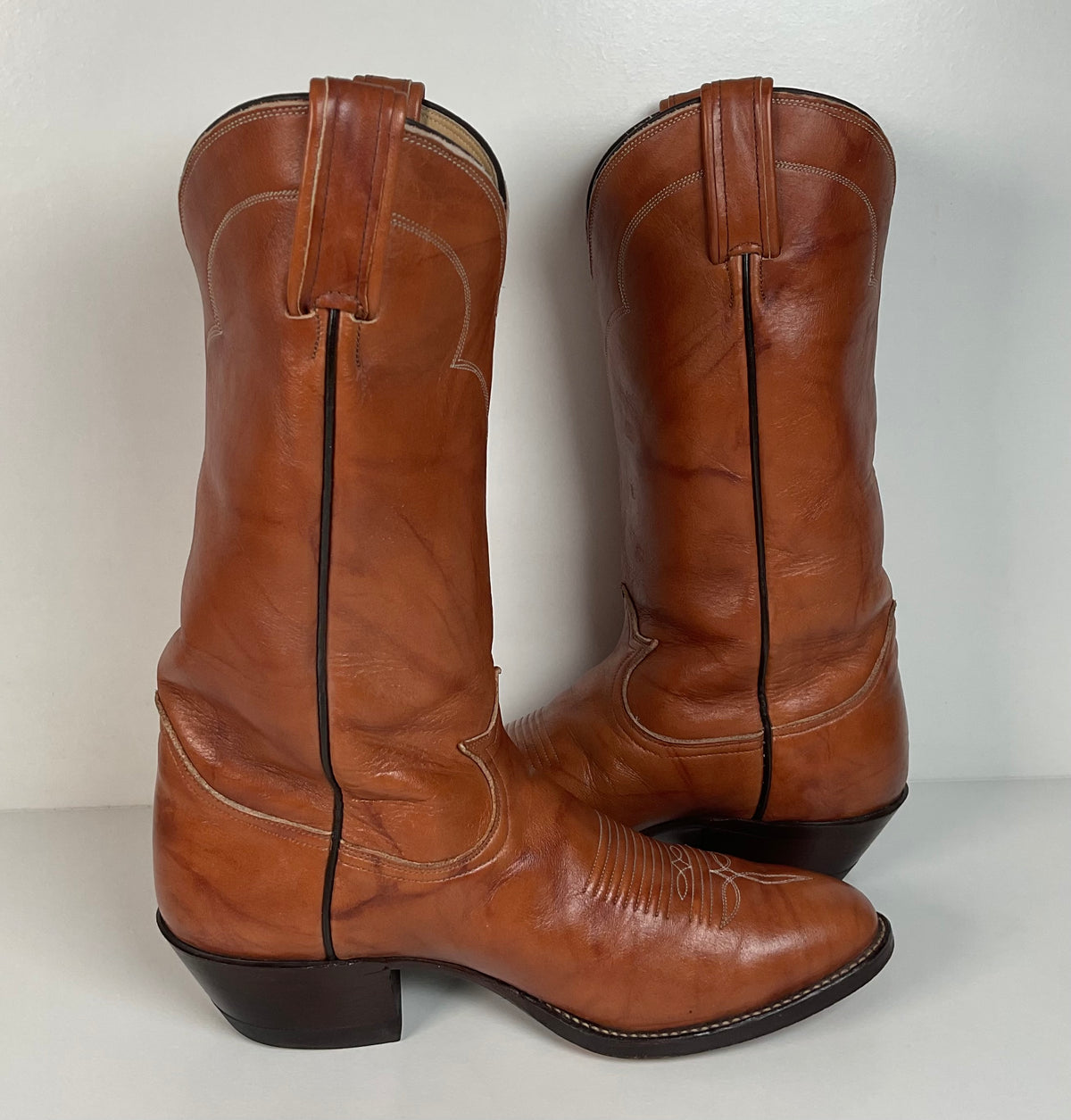 Vintage Tony Lama Chocolate Cow Cowboy Boots | Gold Label | Men’s 8.5 D
