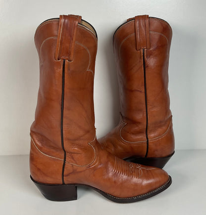 Vintage Tony Lama Chocolate Cow Cowboy Boots | Gold Label | Men’s 8.5 D