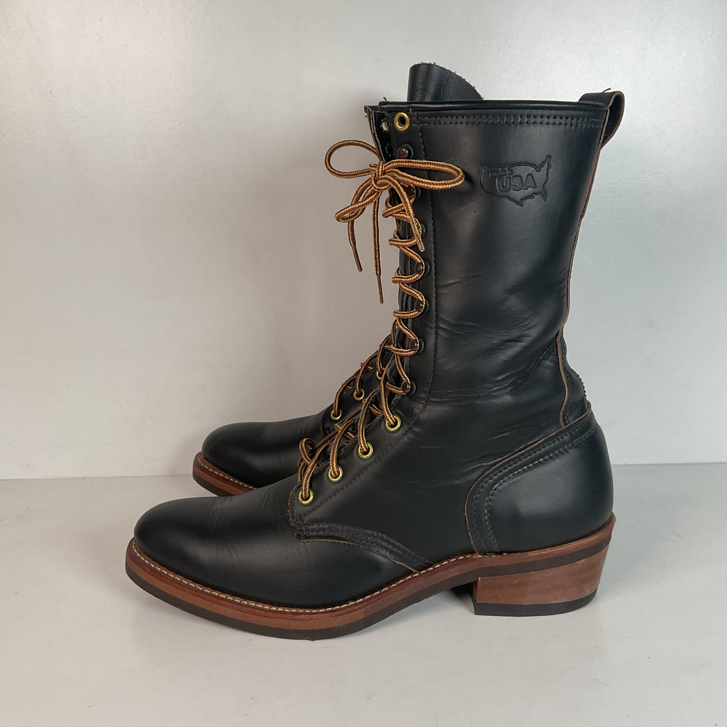 Vintage Golden Retriever Packer Boots 10 D USA Made Soft Toe