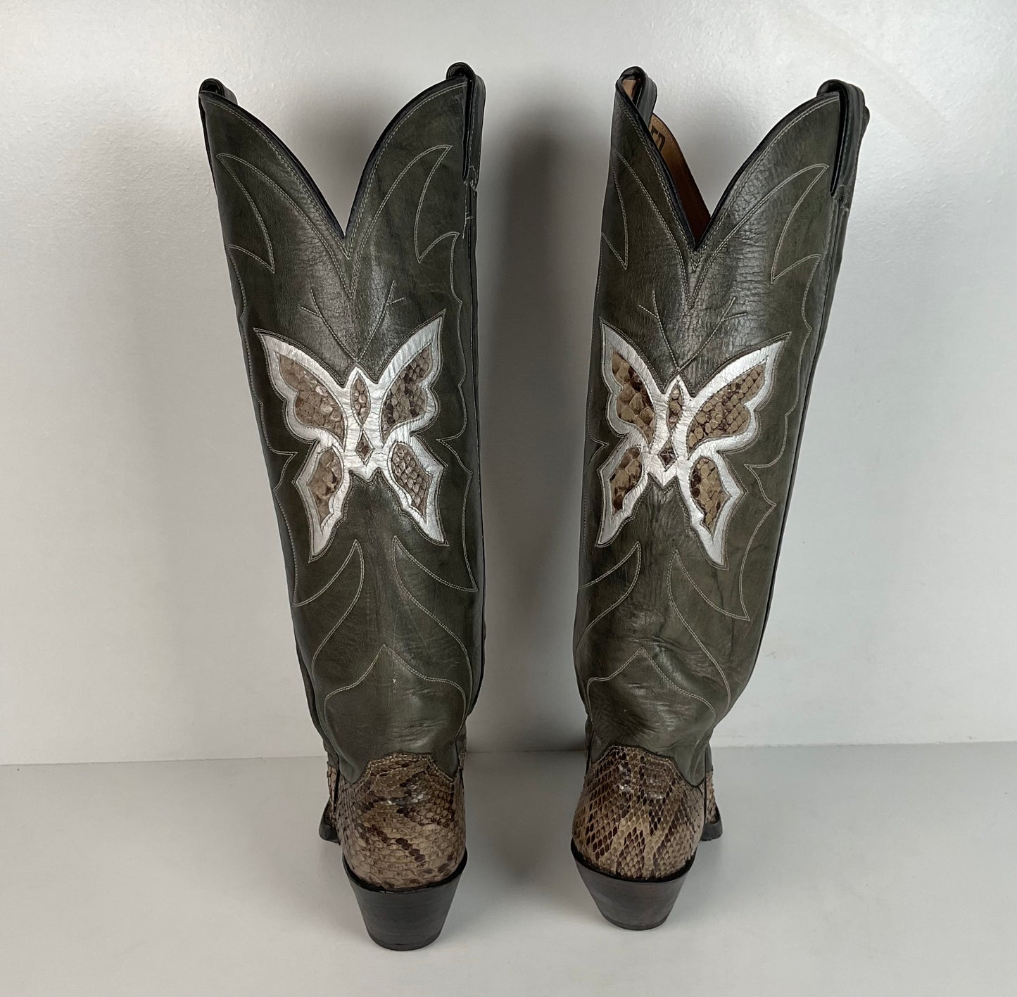 Vintage Justin Butterfly Cowgirl Boots | Snakeskin Inlay | USA Made | Women’s 5 B