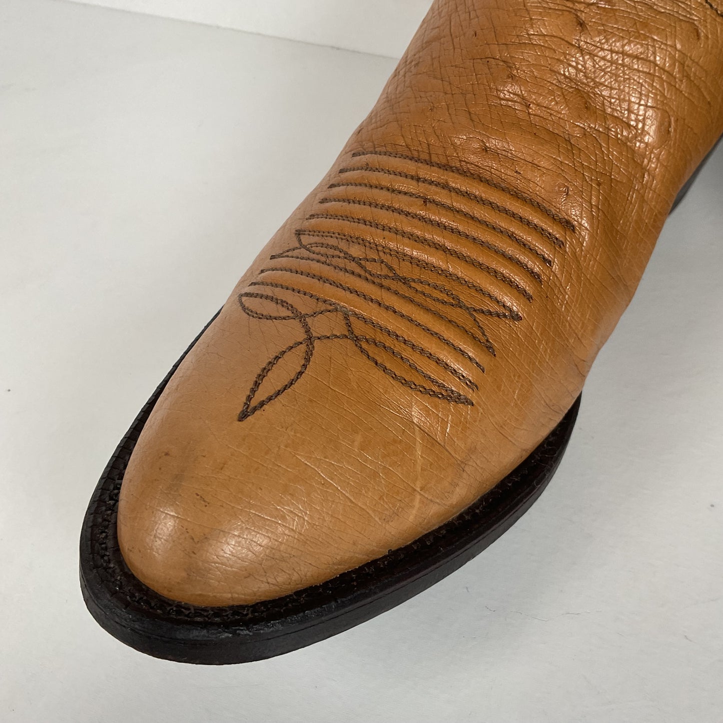 Vintage Panhandle Slim Smooth Ostrich Cowboy Boots | Exotic | Men’s 8 D