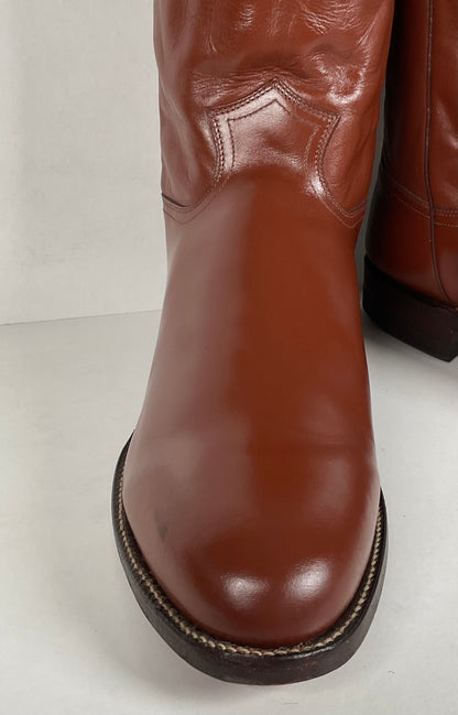 Vintage Justin Roper Boots | Cowboy | USA Made | Brown | Men’s 12 EE