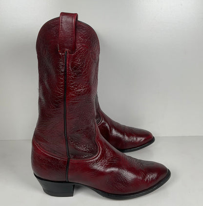 Vintage Larry Mahan Oxblood Cowboy Boots | Soft Buckskin | Men’s 10.5 EE