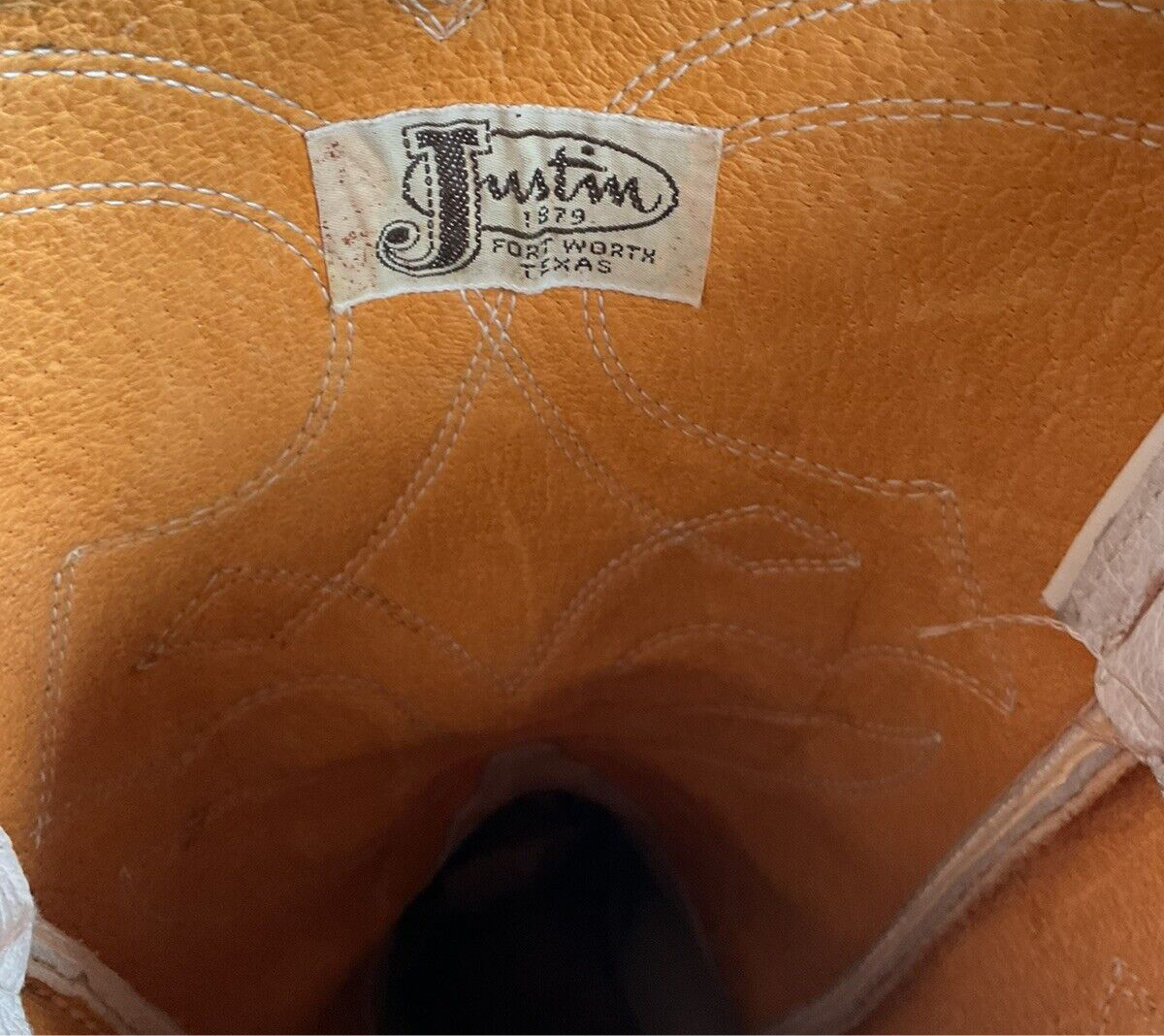 Vintage 1960s Justin White Cowboy Boots Men's 10 B | Women’s 11 Old Fort Worth Label