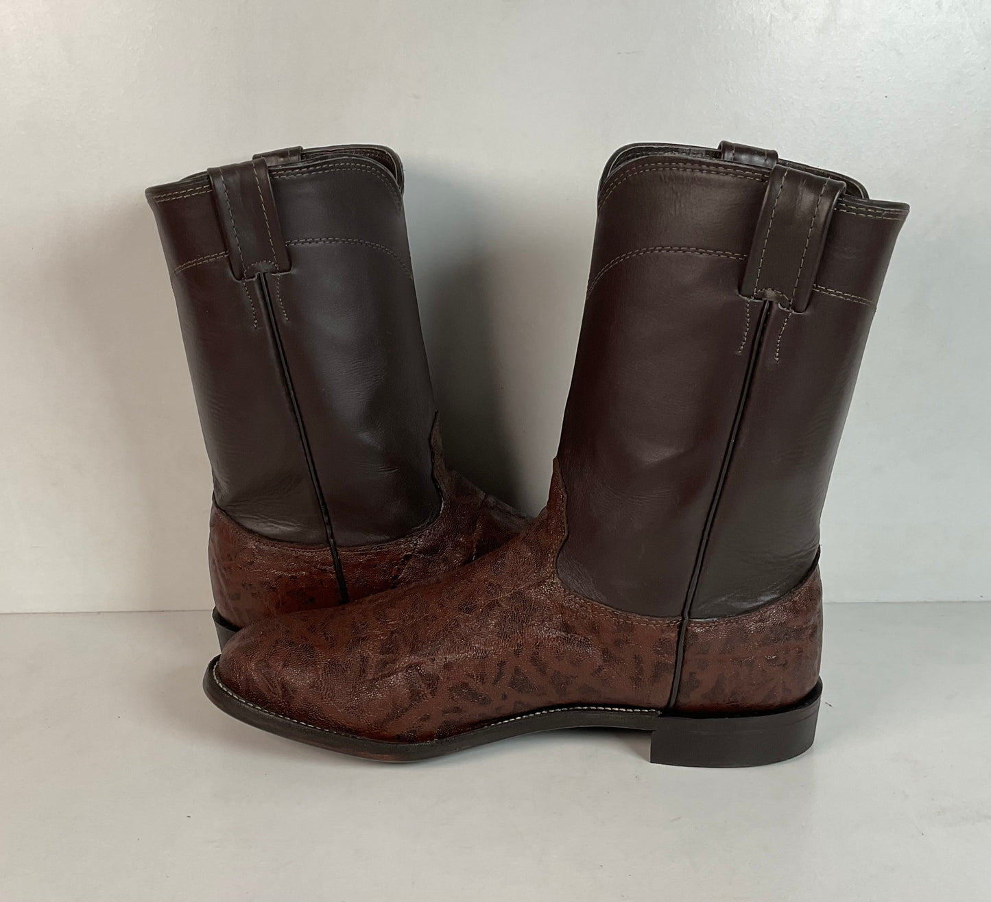 Vintage Larry Mahan Elephant Roper Cowboy Boots 10.5 E Exotic