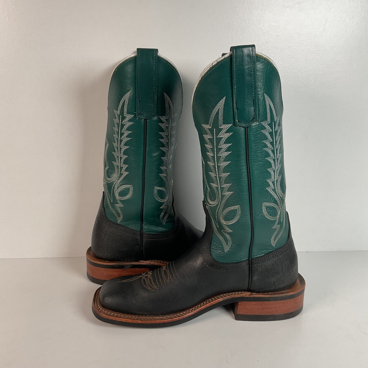 Anderson Bean Hippo Cowgirl Boots | Exotic | Aqua Green Shaft | Women’s 7 B