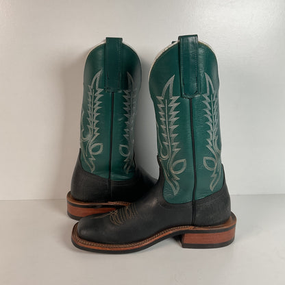 Anderson Bean Hippo Cowgirl Boots | Exotic | Aqua Green Shaft | Women’s 7 B