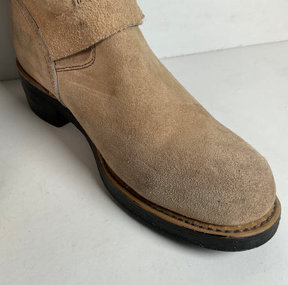 Vintage Georgia Tall Suede Harness Boots 9 M USA Made Soft Toe