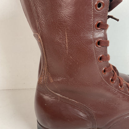 Vintage Vietnam War Brown Jump Boots 11 N (Narrow) Cap Toe Paratrooper