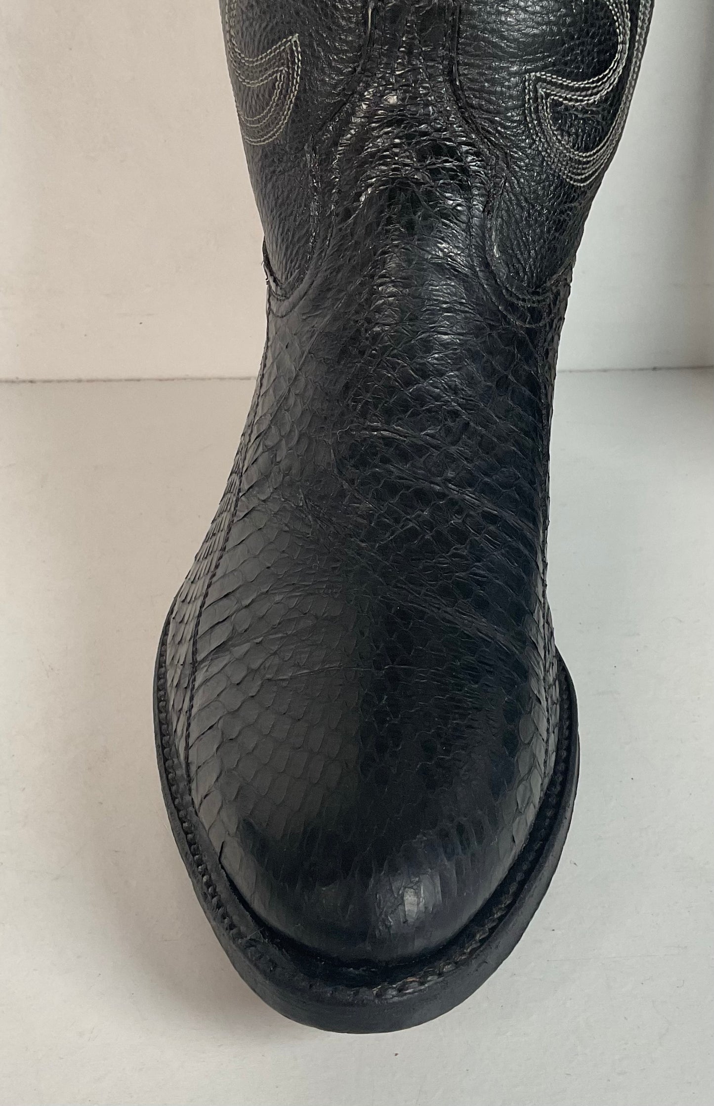 Exotic Black Cobra Snakeskin Cowboy Boots Mexico 28.5 E | US Men’s 10.5