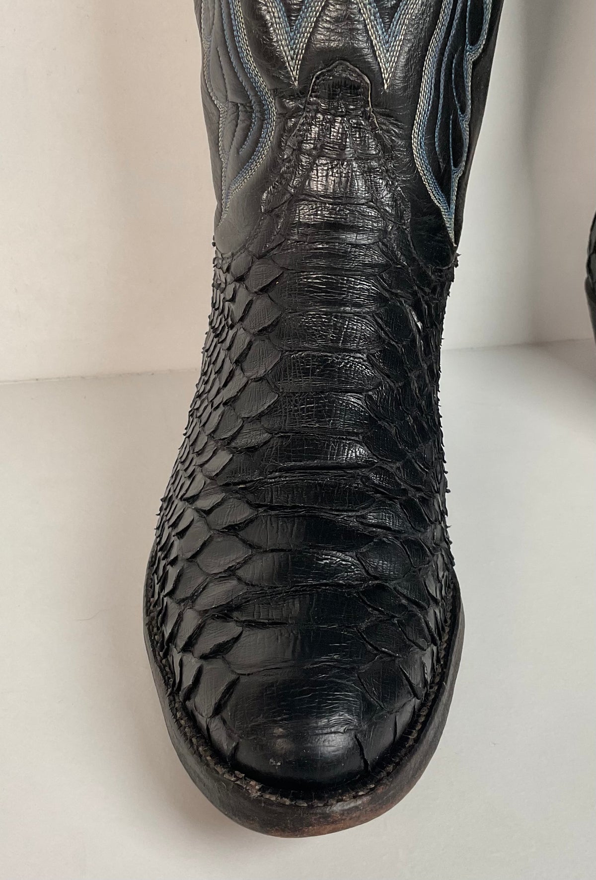 Vintage Tony Lama Boa Snakeskin Cowboy Boots | Gold Label | Men’s 9 D
