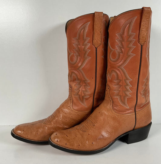 Rios Of Mercedes Smooth Ostrich Cowboy Boots 13 B Exotic USA Made