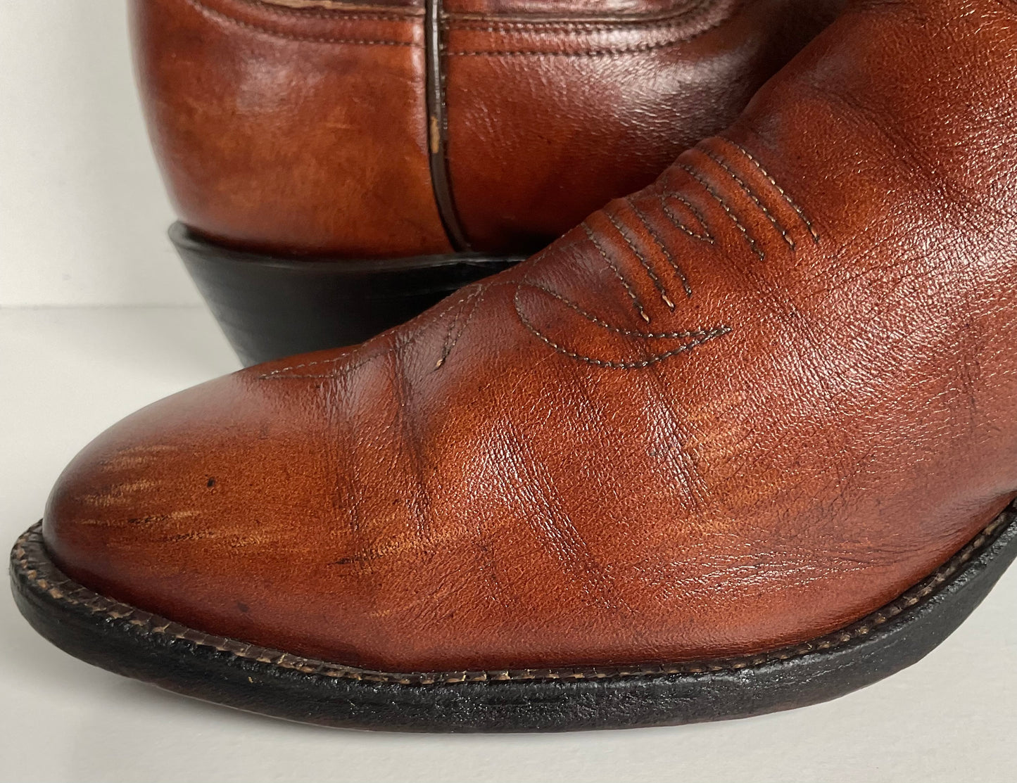 Vintage Tony Lama Cowboy Boots | Chocolate Cow | 1980s | Men’s 10 D
