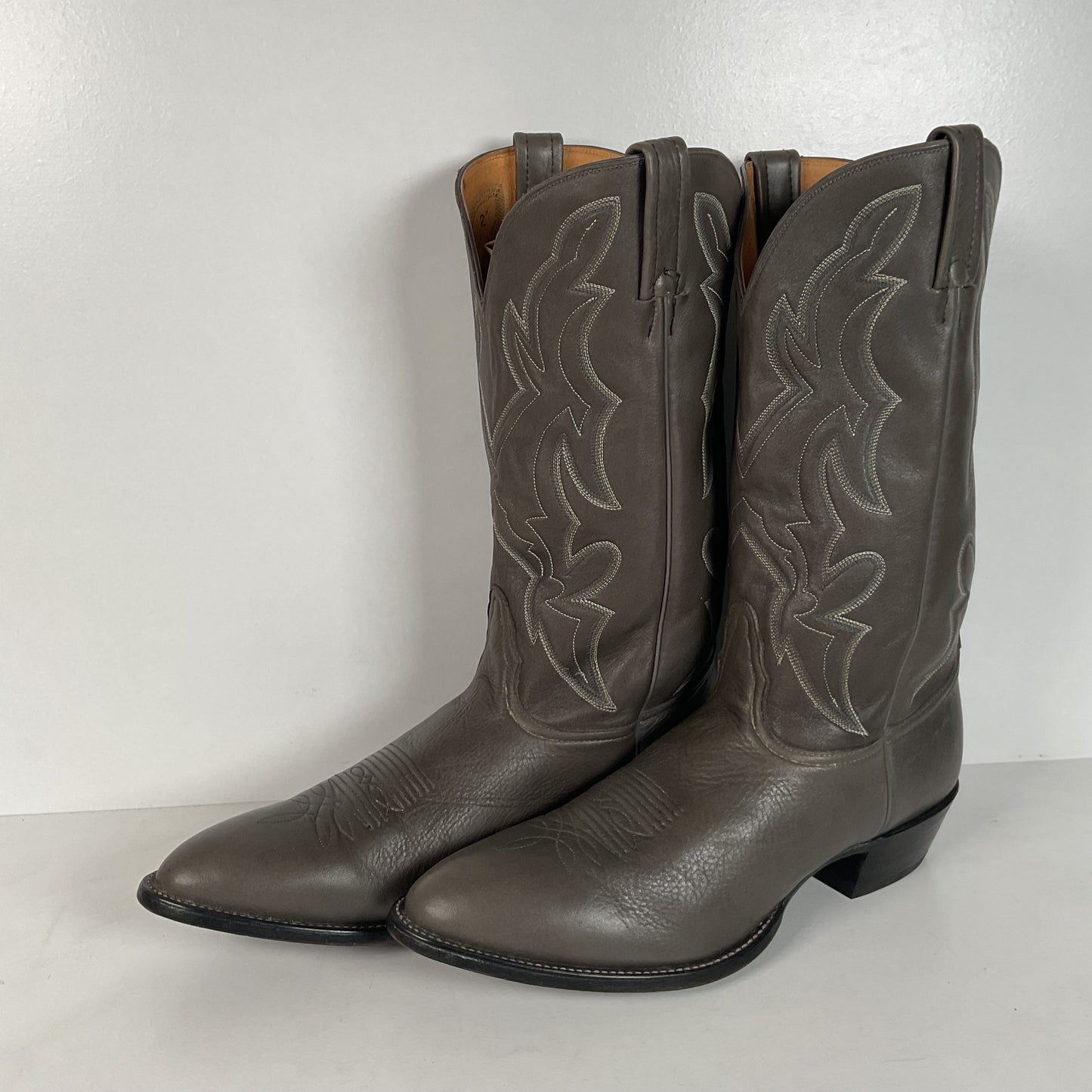 Vintage Nocona Bull Shoulder Cowboy Boots | USA Made | Grey | Men’s 12 D