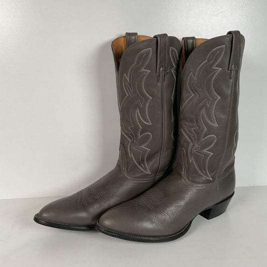 Vintage Nocona Bull Shoulder Cowboy Boots | USA Made | Grey | Men’s 12 D
