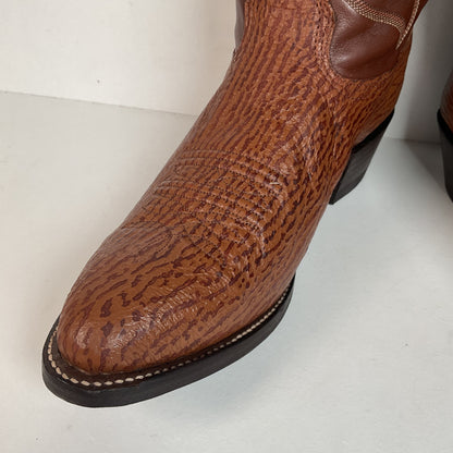Vintage Nocona Shark Skin Cowboy Boots 9 E USA Made Exotic
