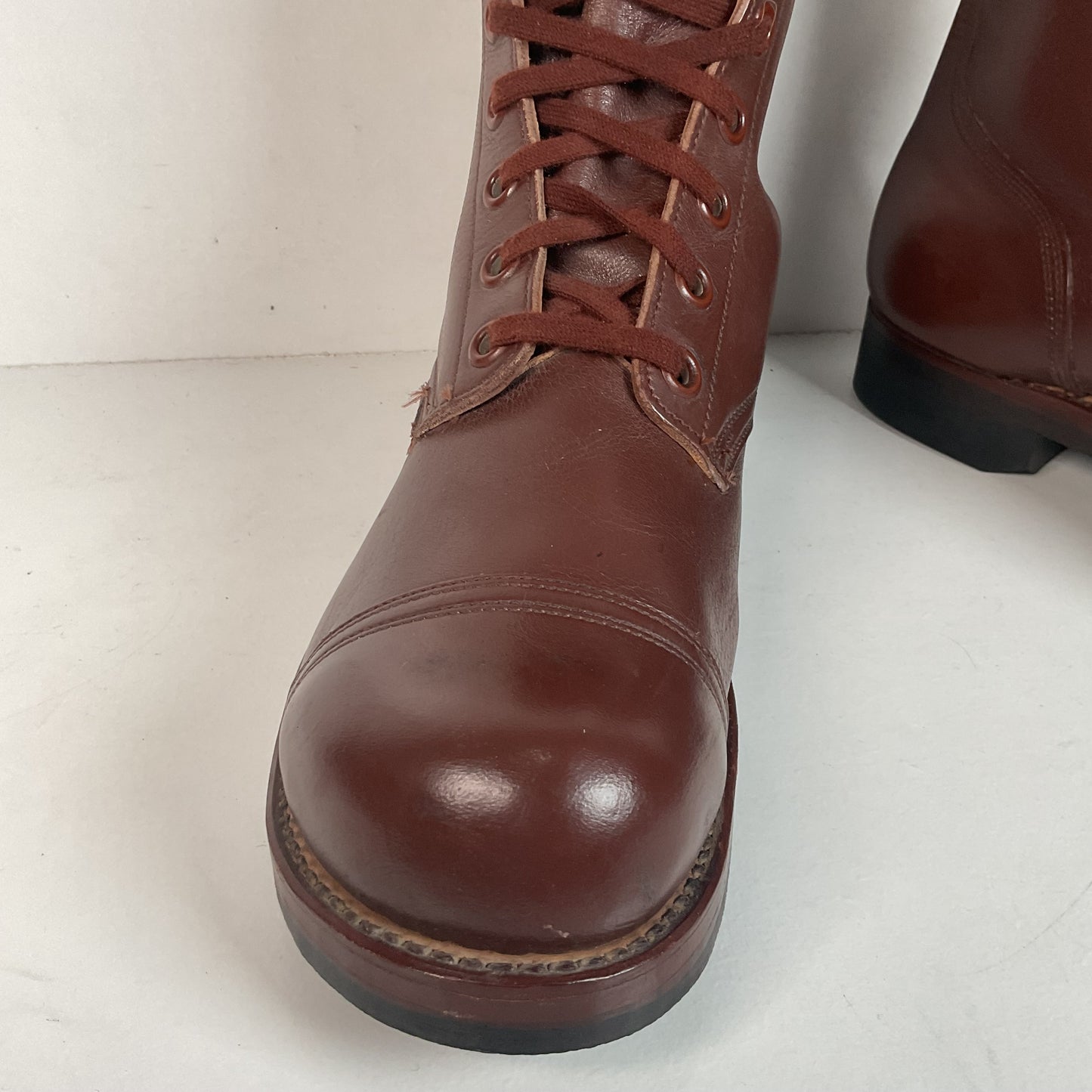Vintage Vietnam War Brown Jump Boots 11 N (Narrow) Cap Toe Paratrooper