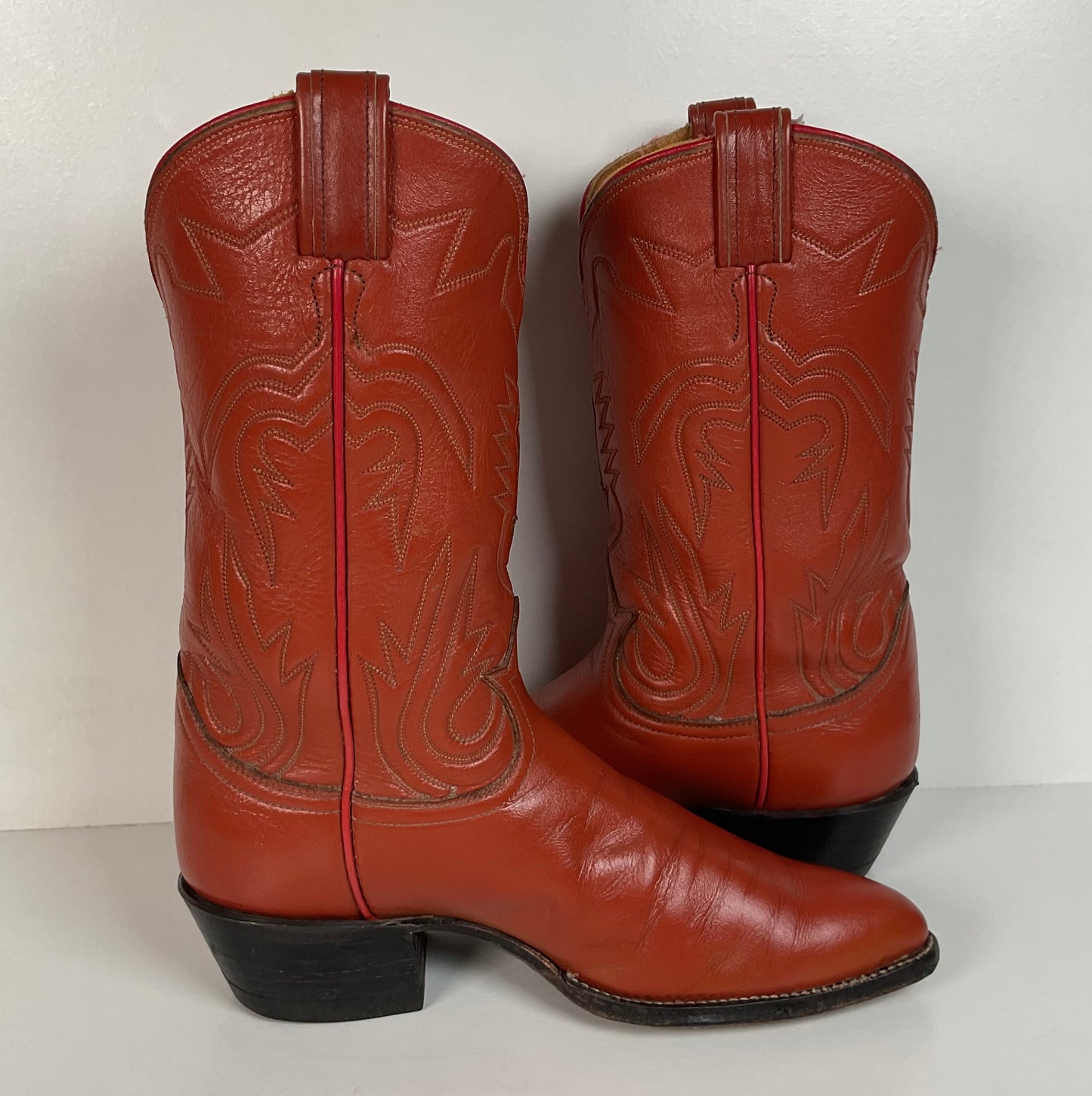 Vintage Tony Lama Cowboy Boots | Gold Label | Tooled Inlay | 6.5 C | Women’s 7.5