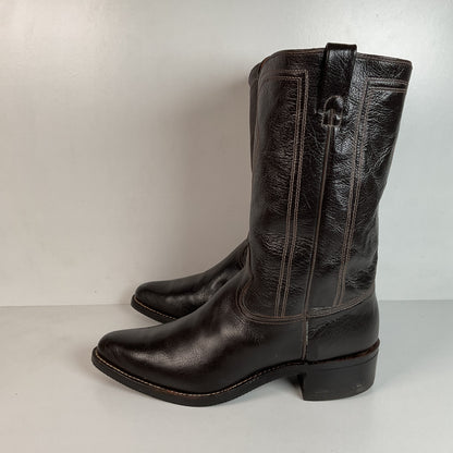 Vintage 1970s Texas Brand Water Buffalo Cowboy Boots 13 D USA Made Exotic