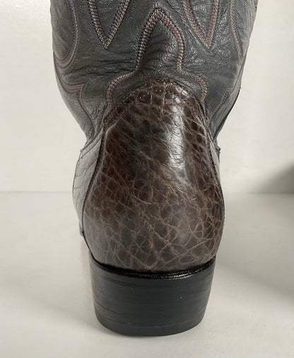 Vintage Exotic Cowboy Boots | Pre Ban | Grey | Wide | Men’s 10