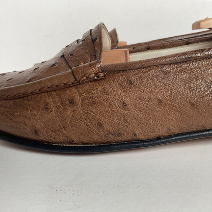 Helene Arpels Ostrich Quill Penny Loafers | Exotic | Brown | 10.5 B