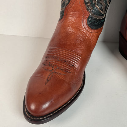 Vintage Larry Mahan Cowboy Boots | Chocolate Cow | USA Made | Men’s 9 D