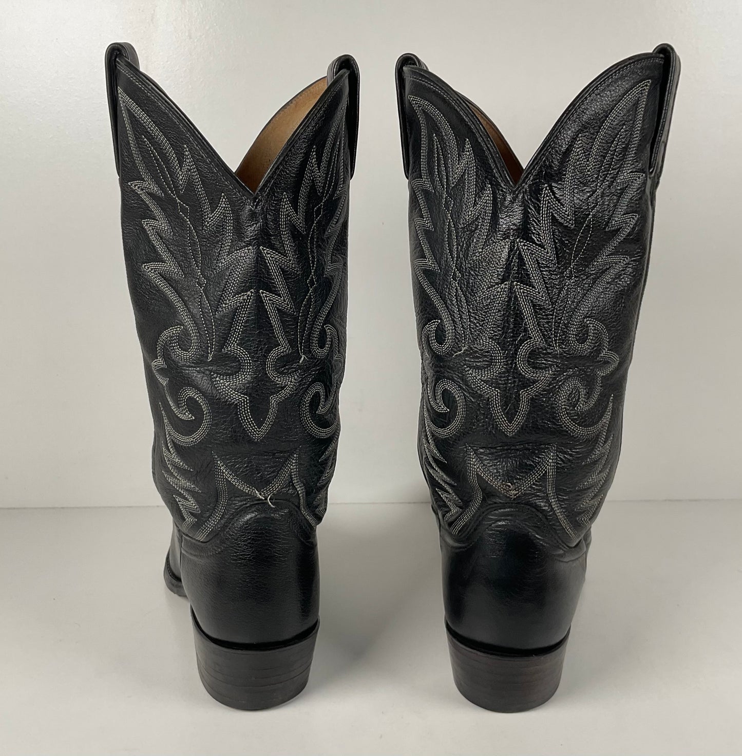 Vintage Dan Post Buck Skin Cowboy Boots | Classic Black | Men’s 10 D