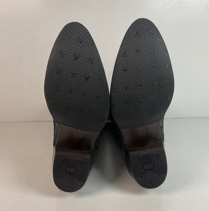 Vintage Nocona Dark Blue Python Snakeskin Cowboy Boots 12 D USA Made