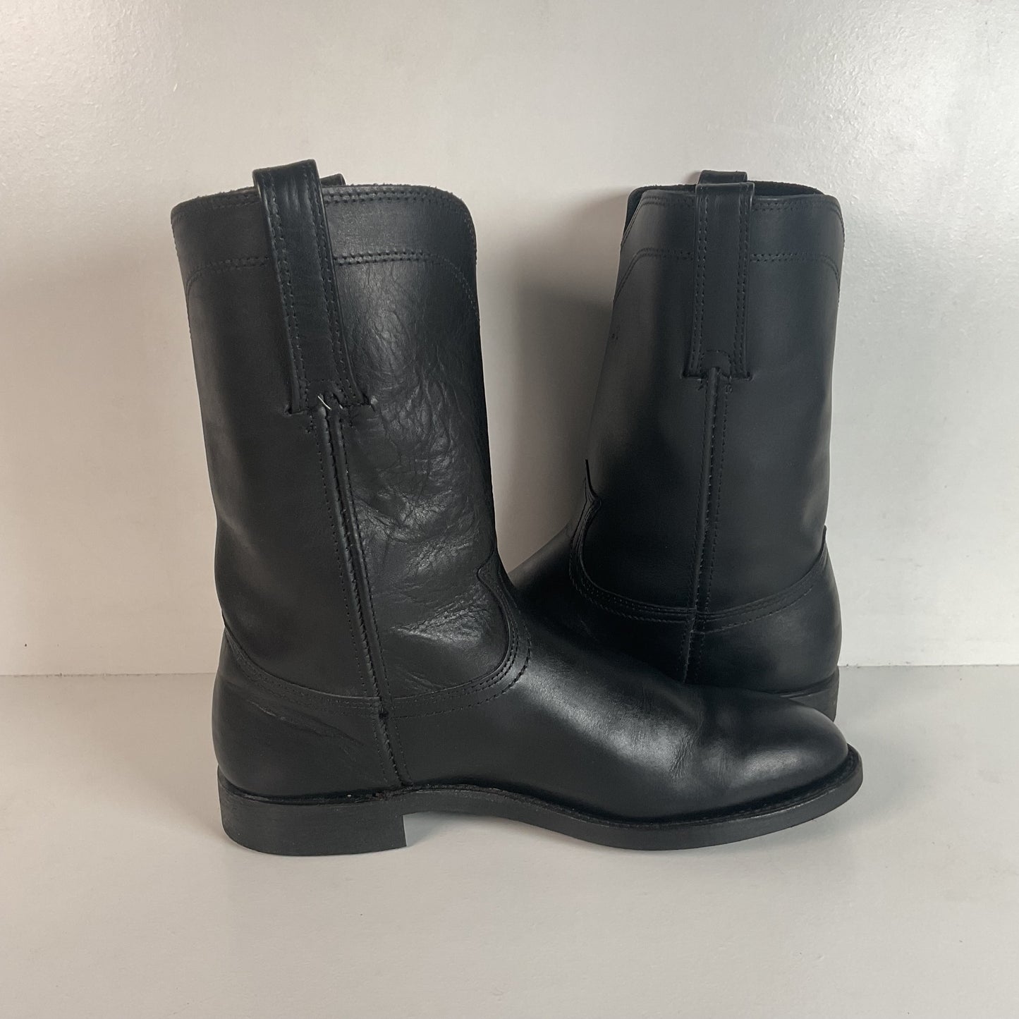 Frye Pull On Motorcycle Boots Men’s 8.5 M | Women’s 9.5 USA Made Soft Toe Roper