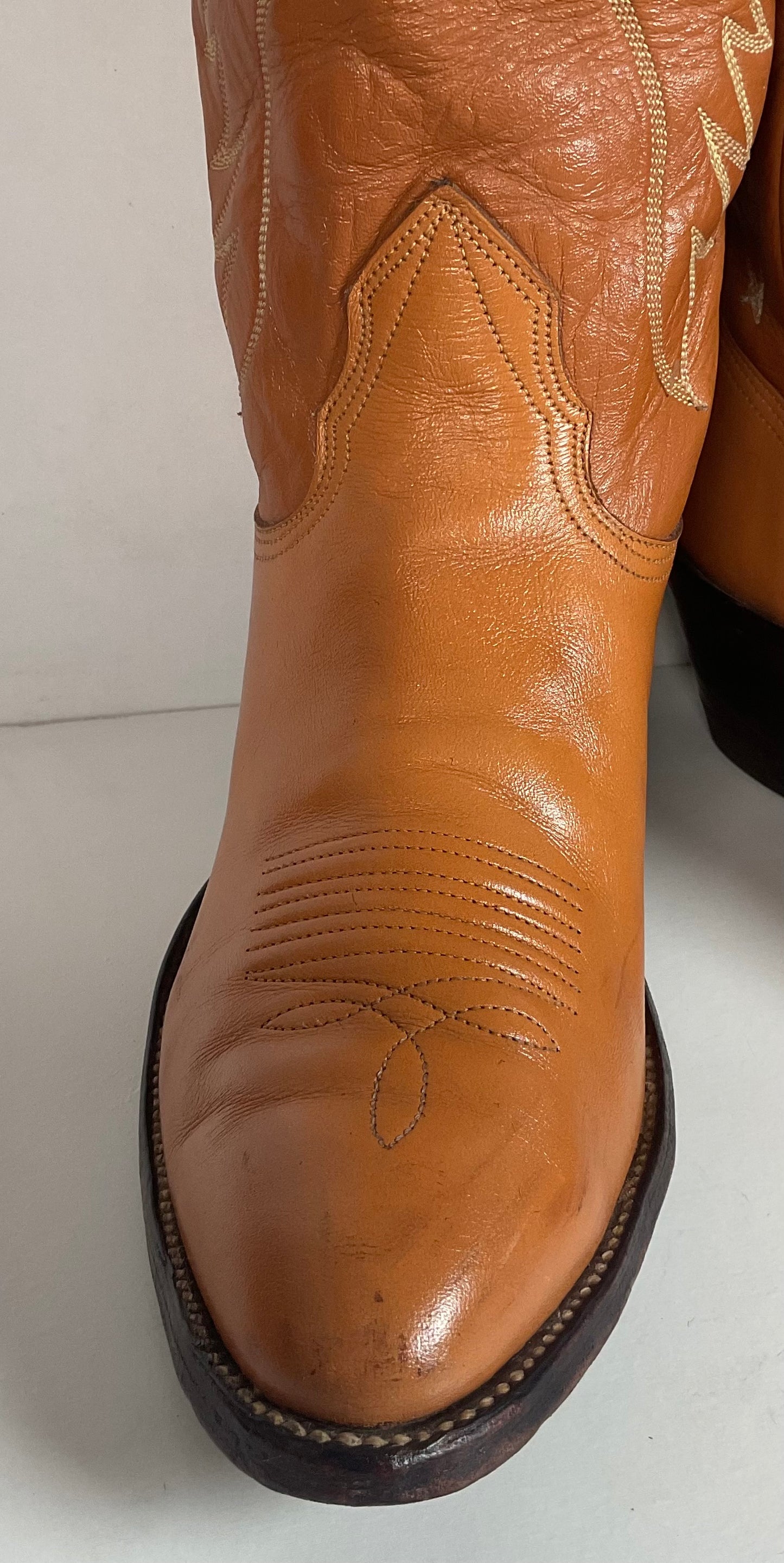 Vintage Nocona 17” Cowgirl Boots 7.5 C USA Made Old White Label