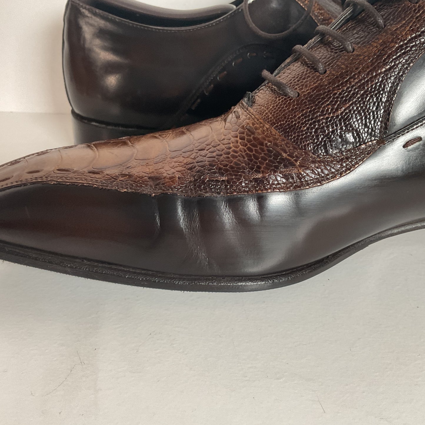 Mezlan Exotic Ostrich Leg Loafer Shoes 9.5 M Recrafted