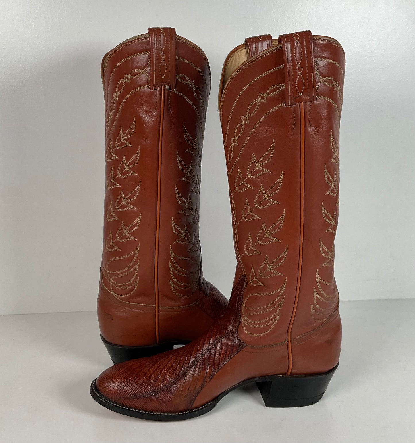 Vintage Tony Lama Teju Lizard Cowboy Boots | Gold Label | Men’s 7 B | Women’s 8