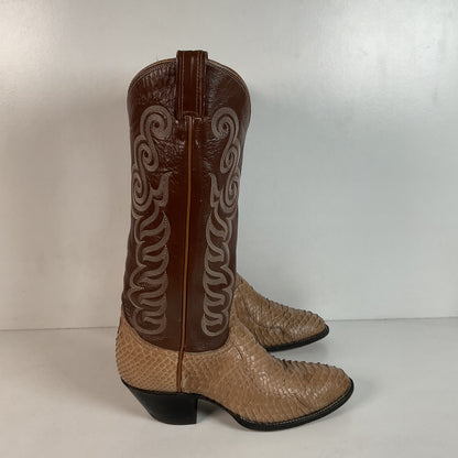 Tony Lama Snakeskin Cowboy Boots | Gold Label | Men’s 7.5 C | Women’s 8.5