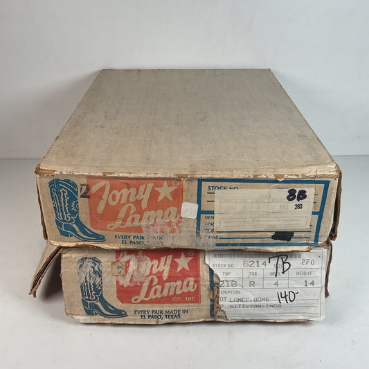 Vintage Tony Lama Cowboy Boot Boxes Empty Lot Of (2)