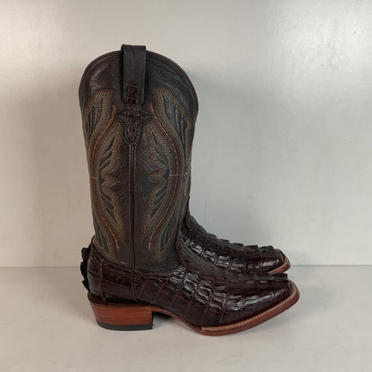 Ferrini Exotic Hornback Caiman Crocodile Cowboy Boots 9 EE Square Toe