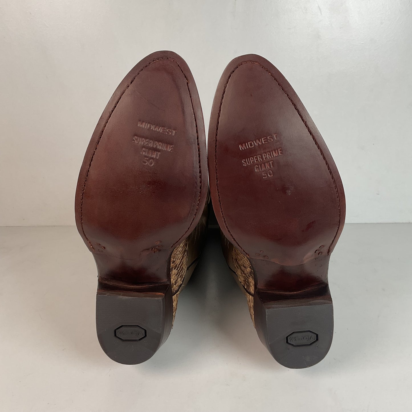 Dan Post Front Cut Python Cowboy Boots 9 D Snakeskin USA Made Recrafted