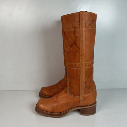 Vintage Women’s Longhorn Campus Boots 8 M USA Made Chunky