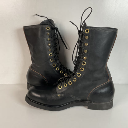 Vintage 1960s Leigh Linesman Boots 10 D USA Made Safety Toe