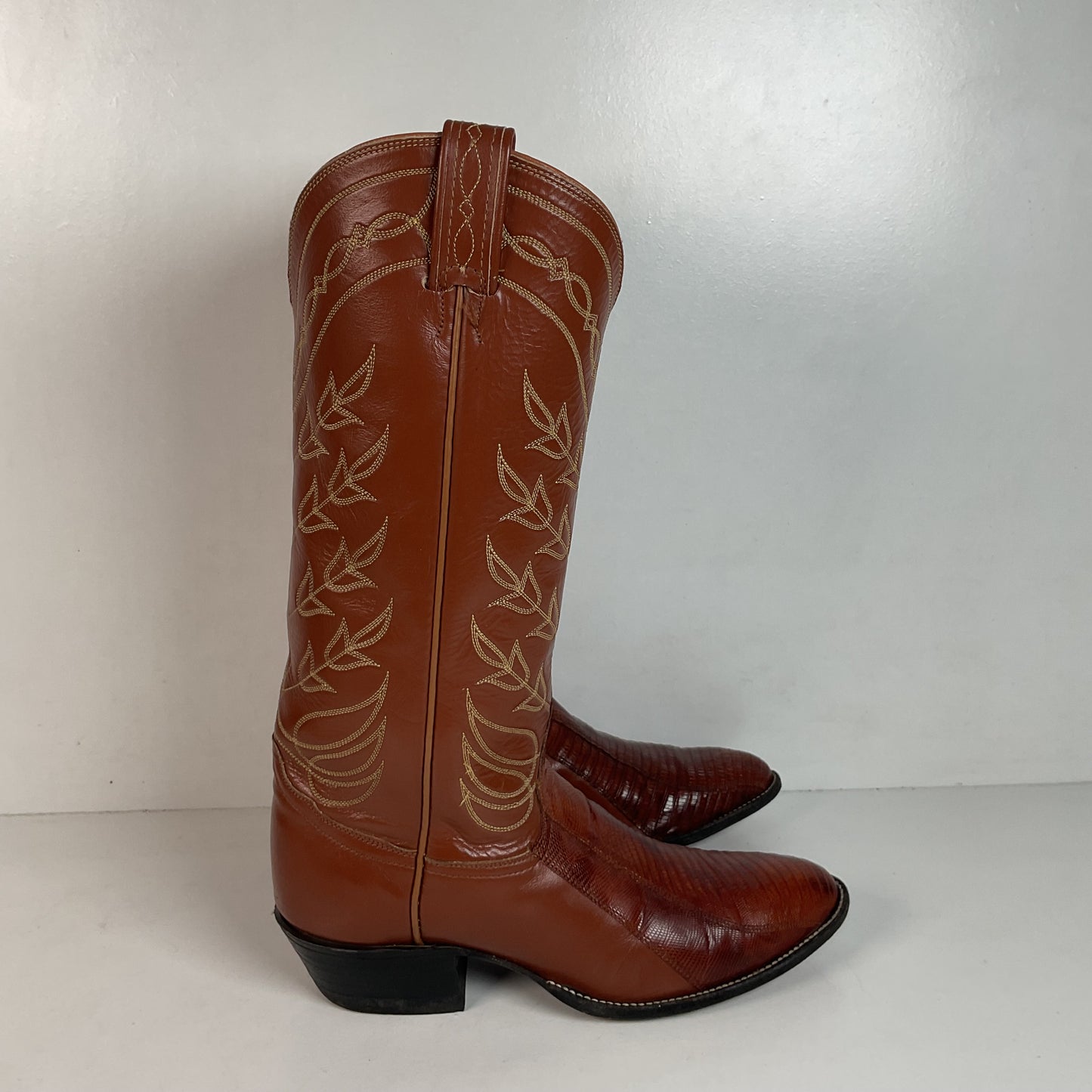 Tony Lama Teju Lizard Cowgirl Boots — Gold Label —  Men’s 7.5 C | Women’s 8.5