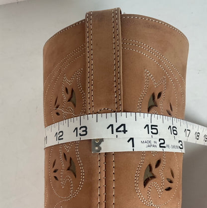 Frye Austin Cowgirl Boots 6 M Tooled Flower Inlay USA Made