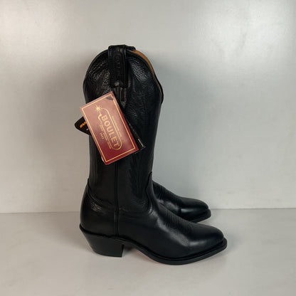 Boulet Classic Black Cowgirl Boots 6.5 C Deerskin New With Tags